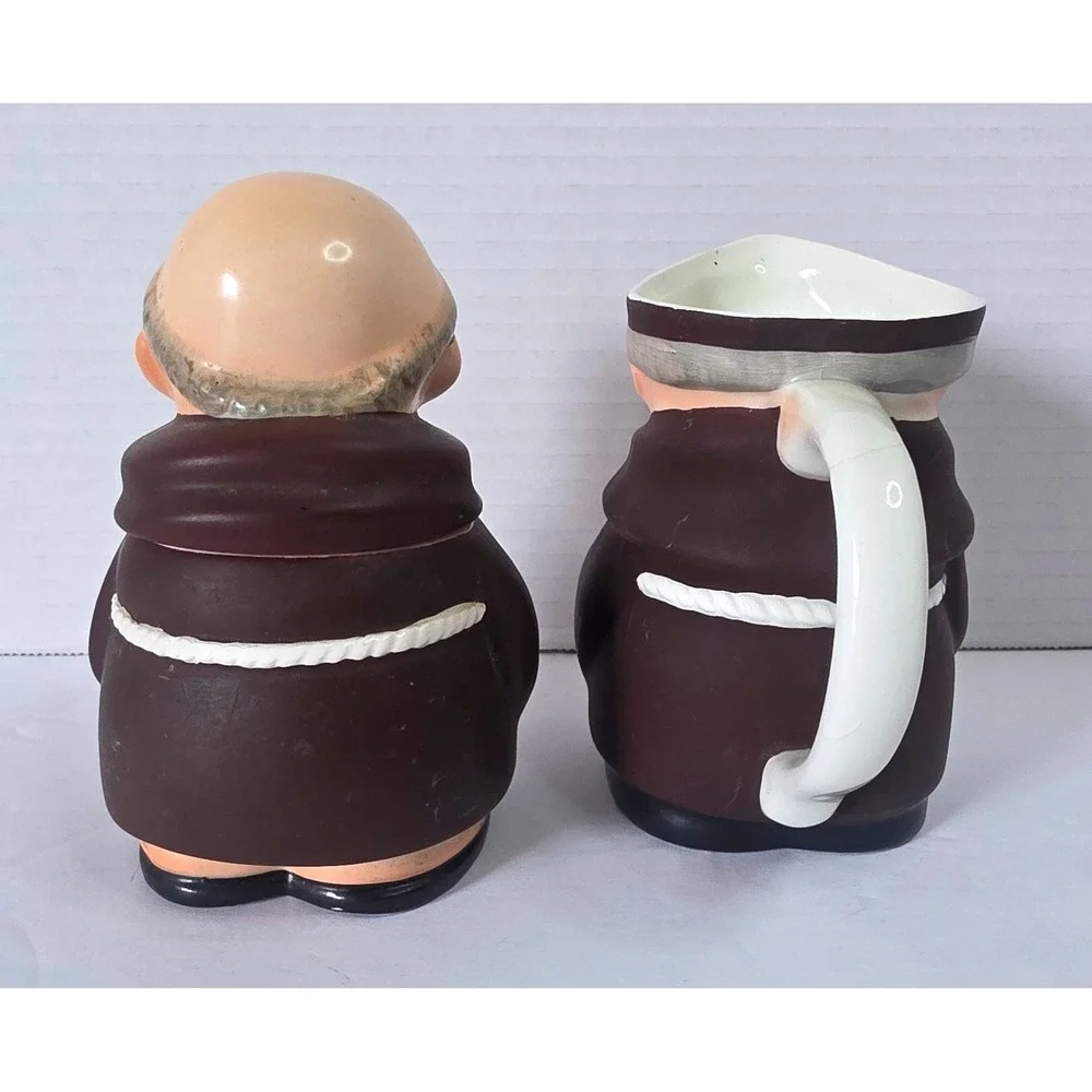 Vintage Goebel Friar Tuck Sugar Bowl and Creamer Set West Germany 1956 Ceramic